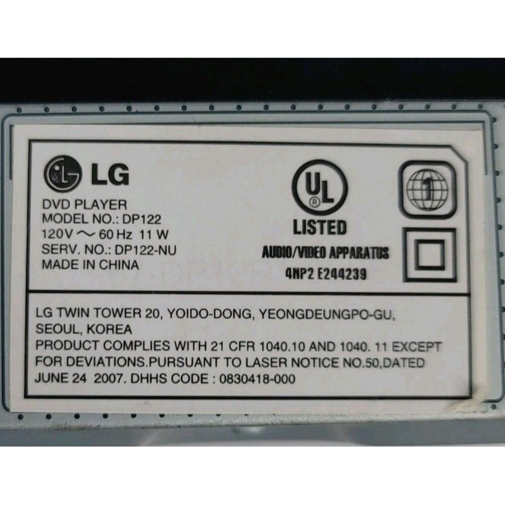 LG DP122 DVD/CD Player With Box - Picture 3 of 16